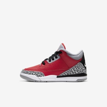 Nike Jordan 3 Retro SE - Fiatalabb Gyerek Utcai Cipő - Piros/Szürke/Fekete/Piros